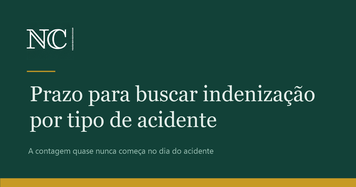 Prazo para buscar indenização por tipo de acidente